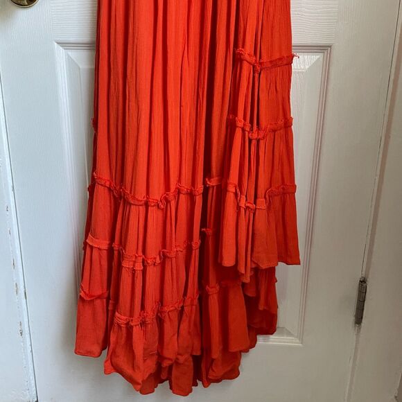 Free People Endless Summer Extratropical Maxi Dress Size Small Orange - Picture 12 of 13